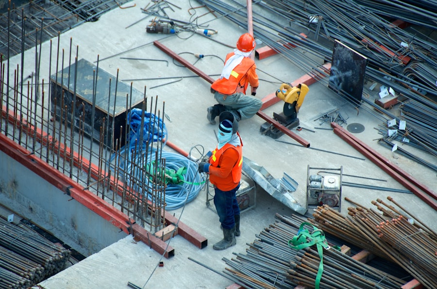 Construction professionals working on a project